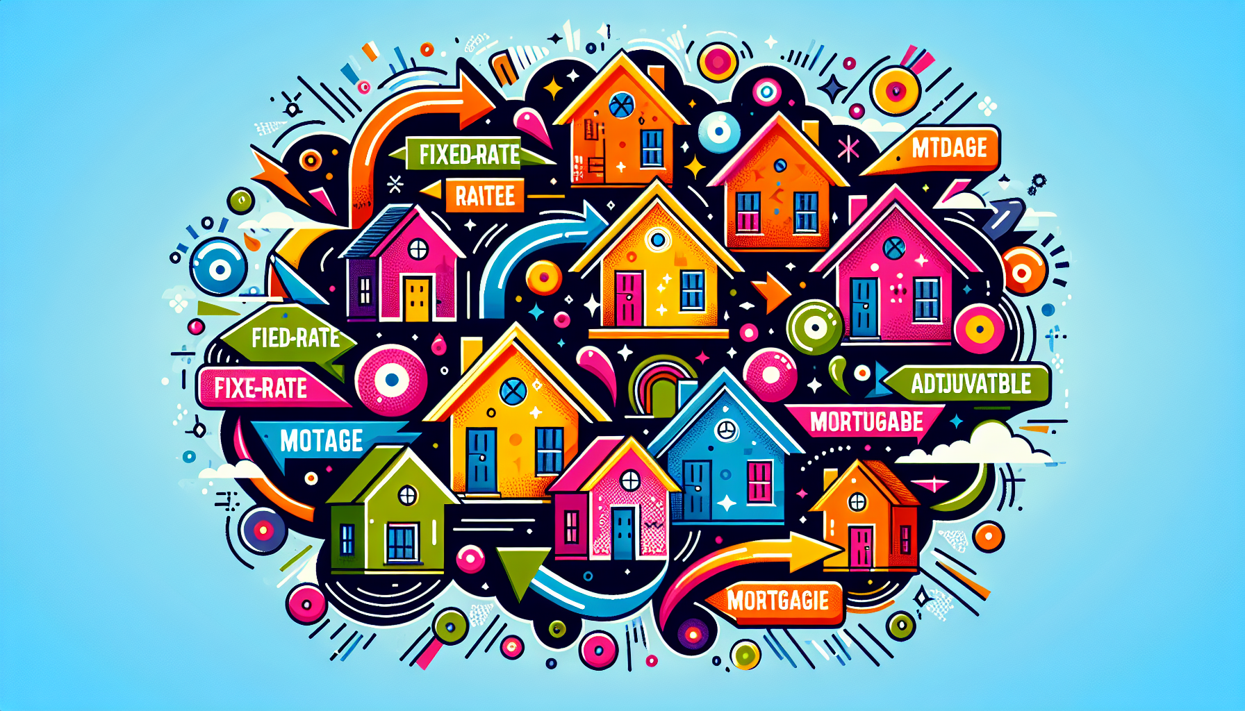 An illustration showcasing different types of conventional mortgages.