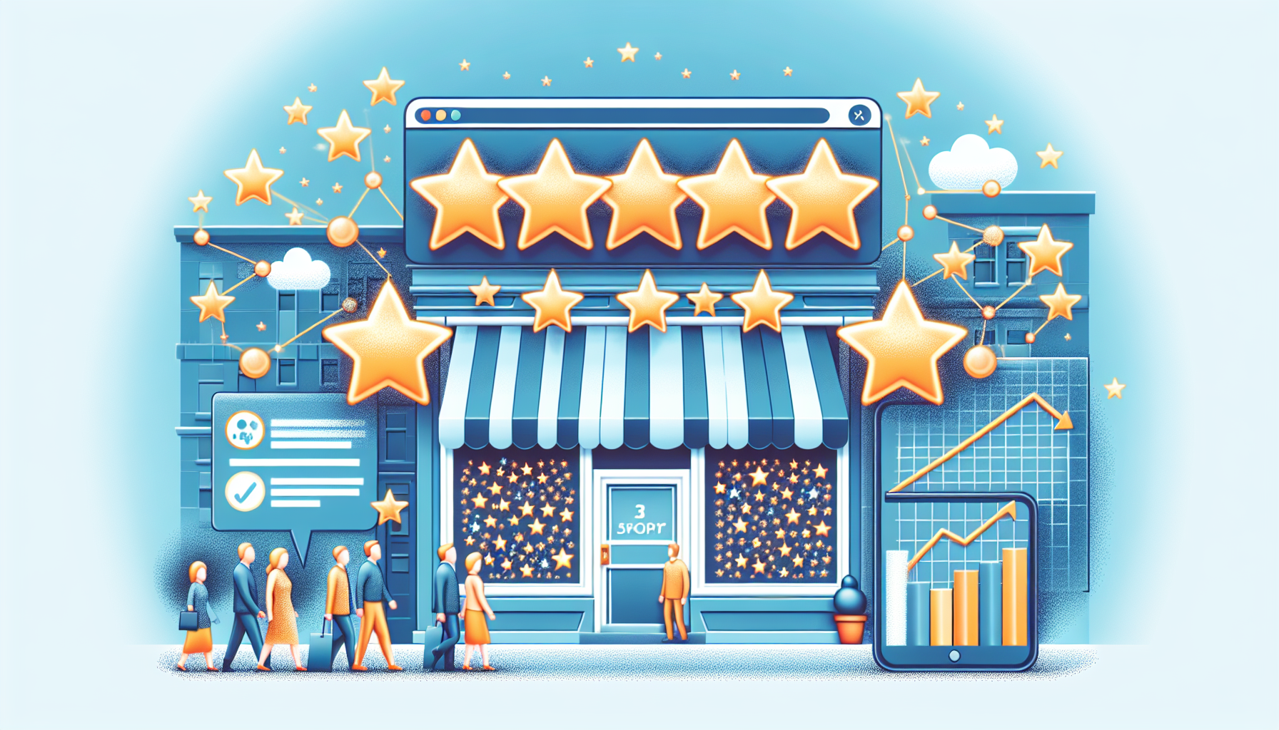 Positive online reviews for local business