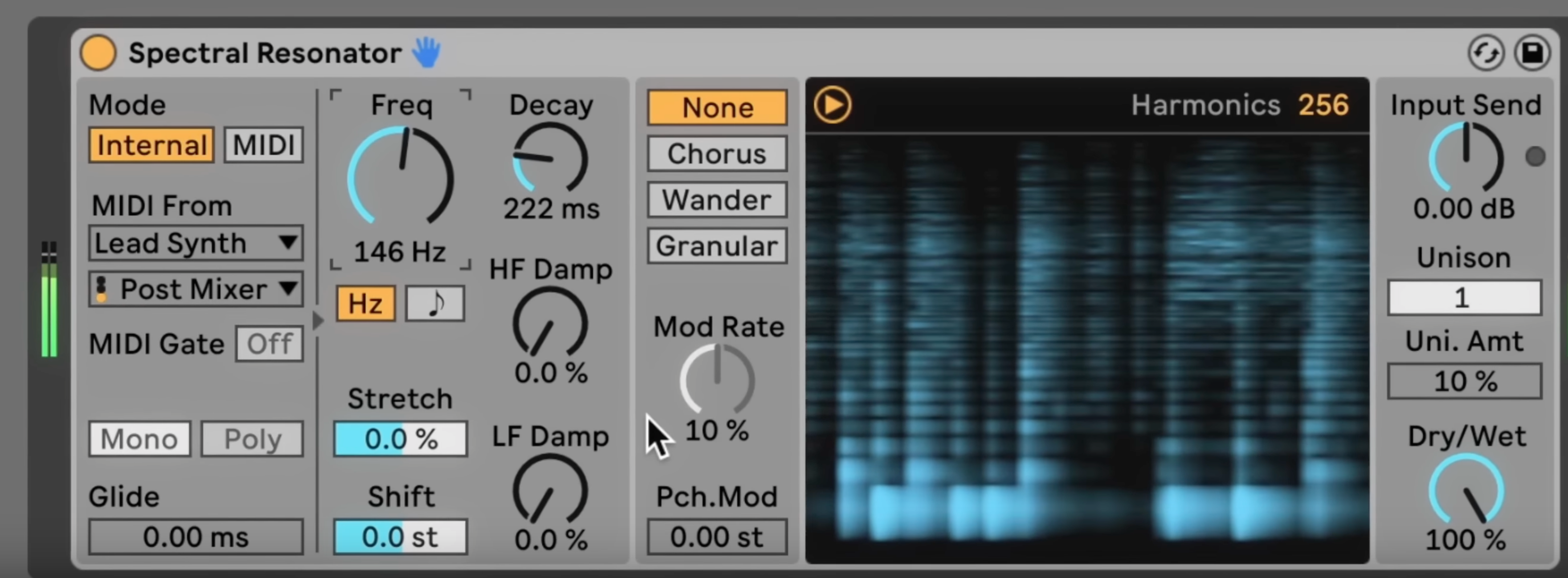 Spectral resonator plugin