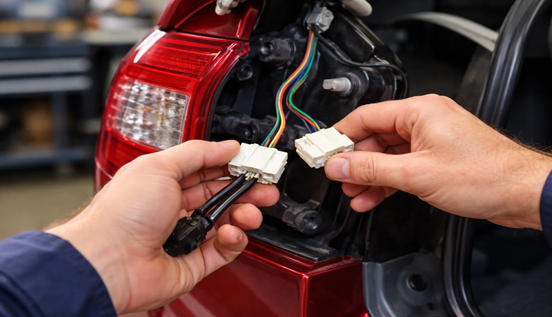 Disconnecting tail light wiring harness safely 