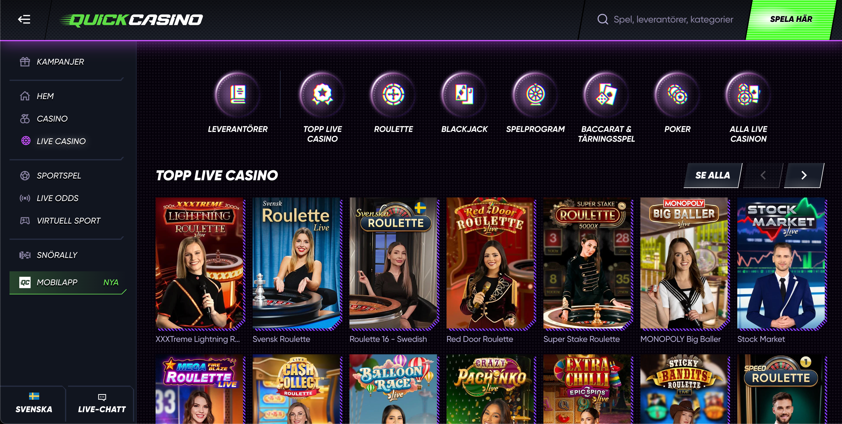 Quick casinos live casino