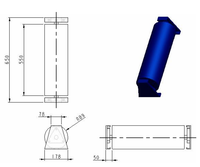 Dimensions of the Modified Drum Structure
