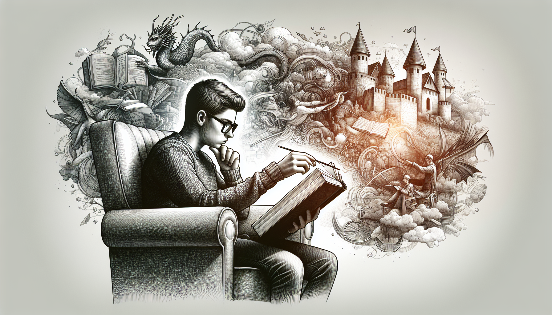 Ilustración de una persona leyendo un libro