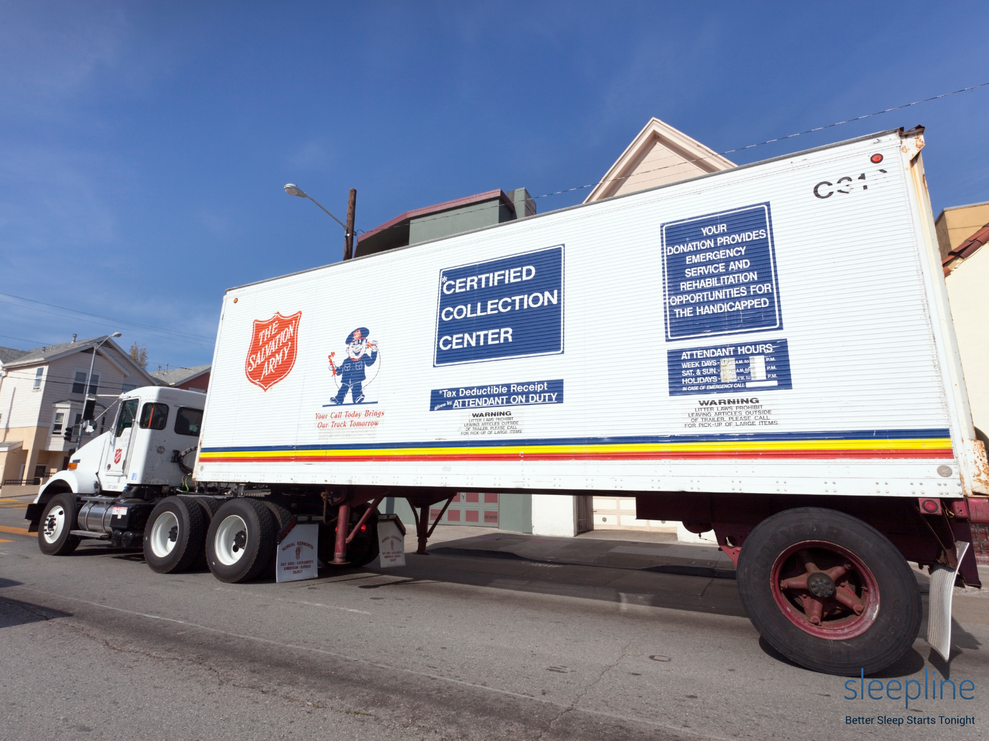 Salvation Army mattress donation collection vehicle