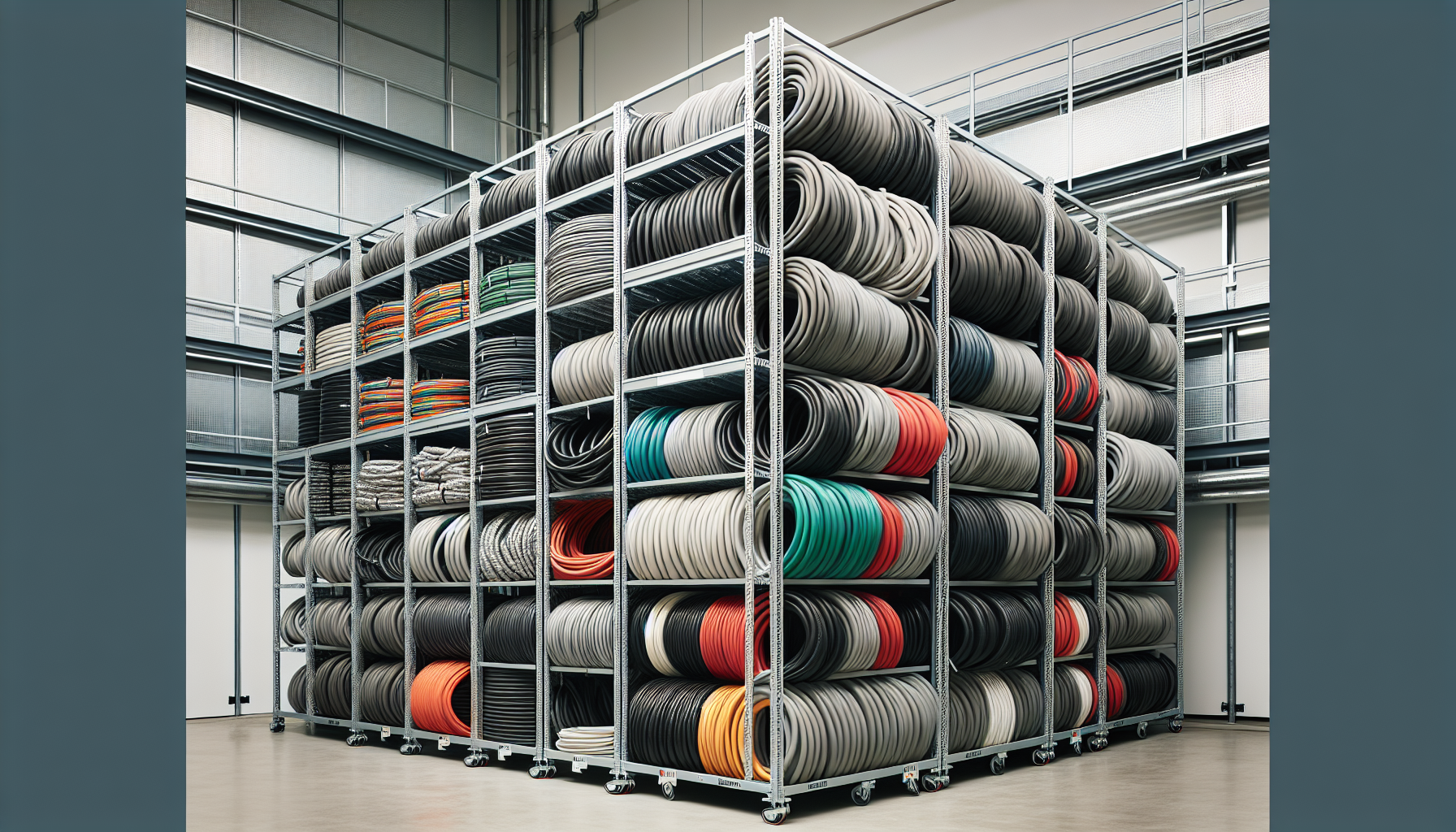 Storage racks for bulk rubber hoses
