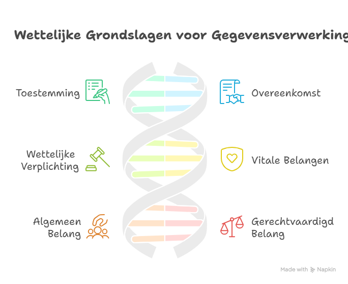 wettelijke grondslagen voor gegevensverwerking