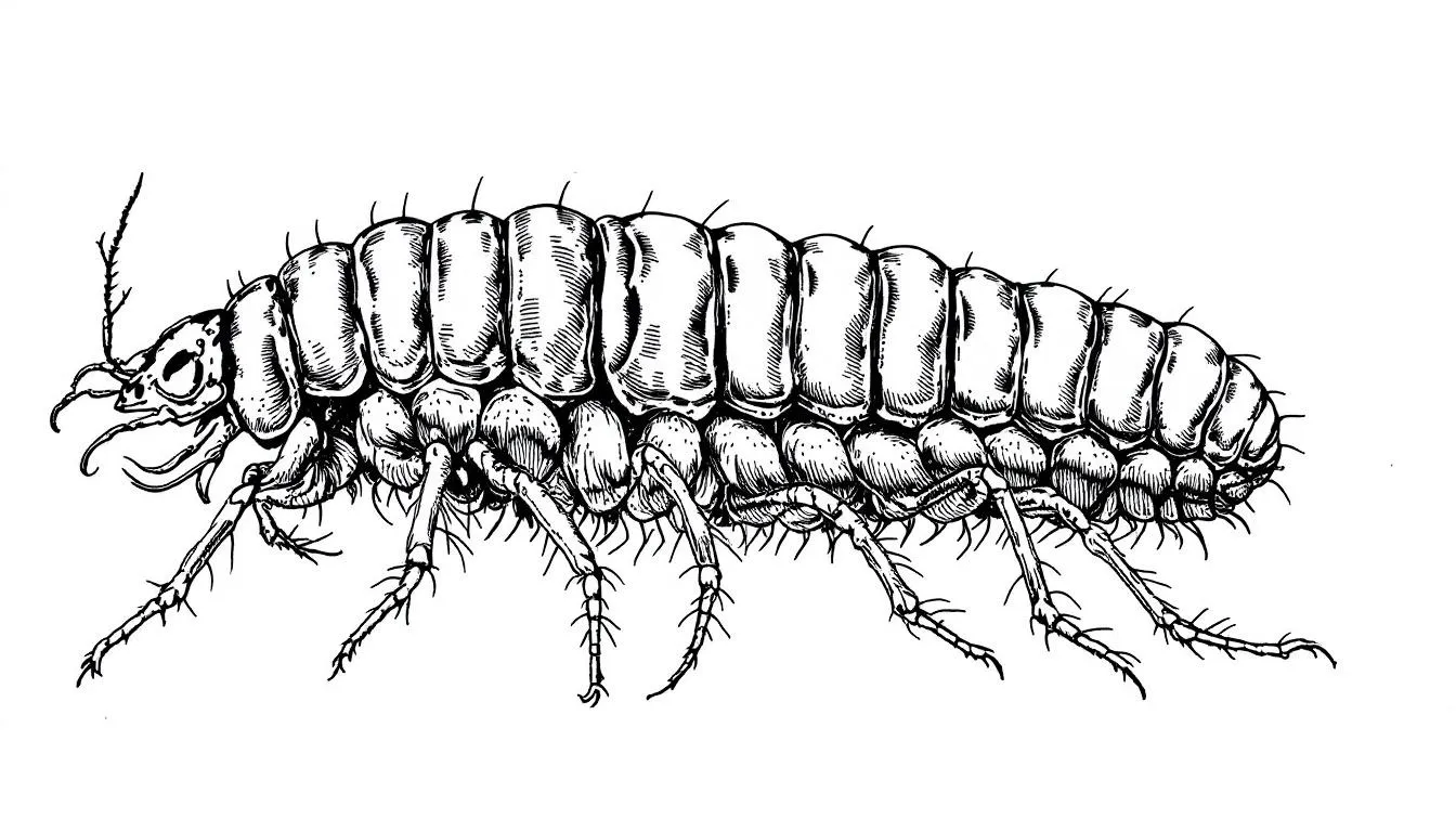 Different body segments and exoskeleton of terrestrial isopods.