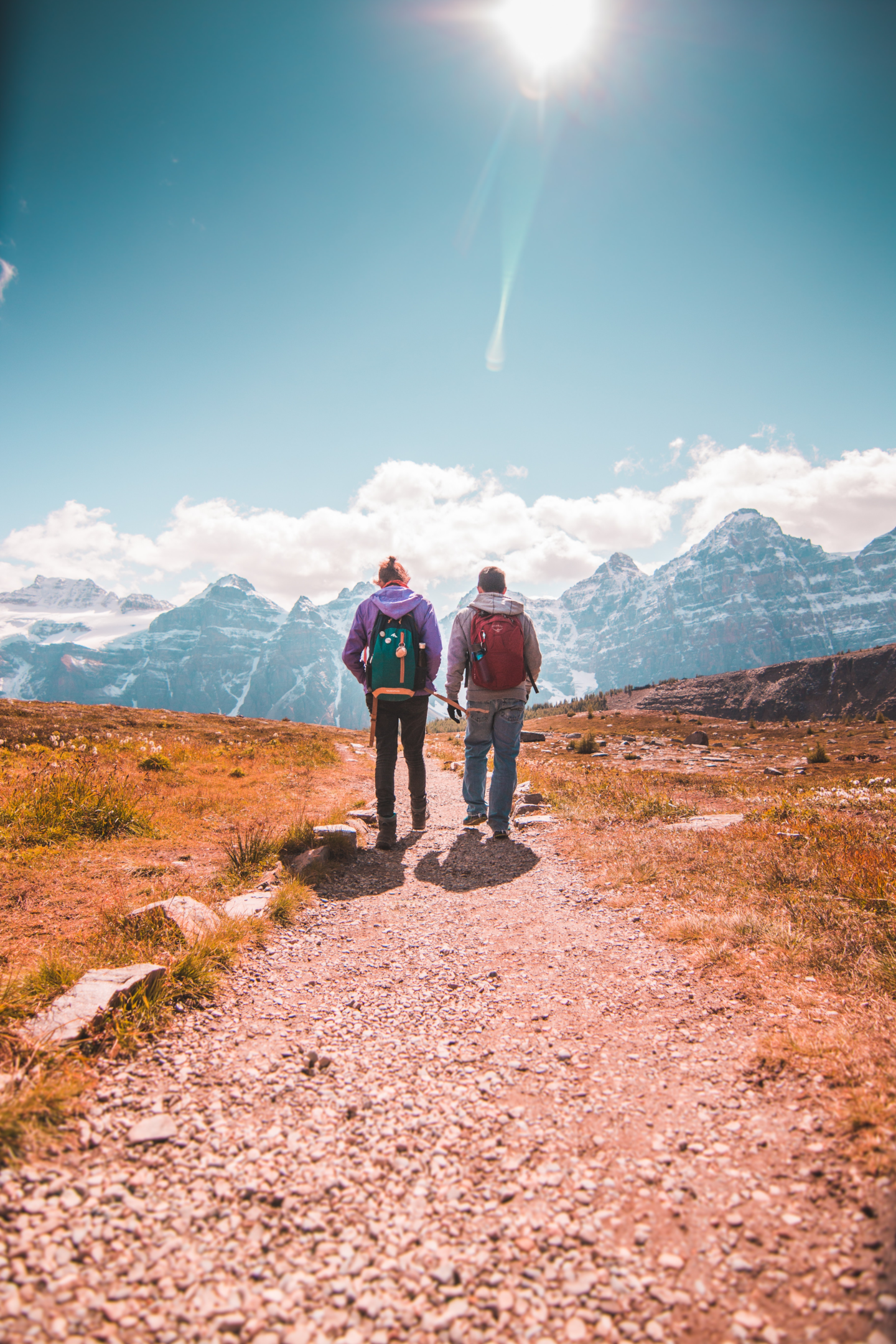 couple walking a trail 