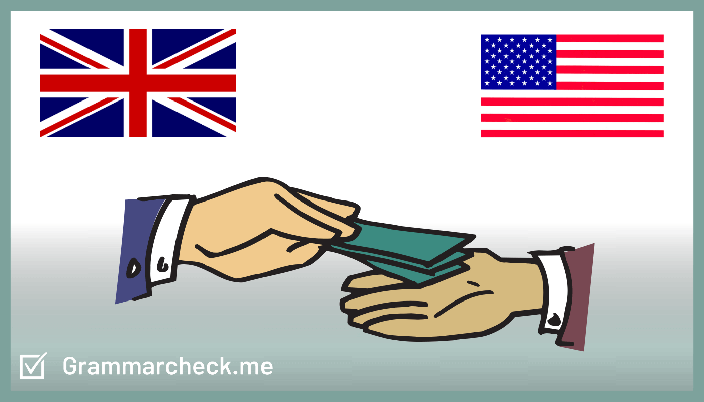 showing spelling of amount in british and american english rules