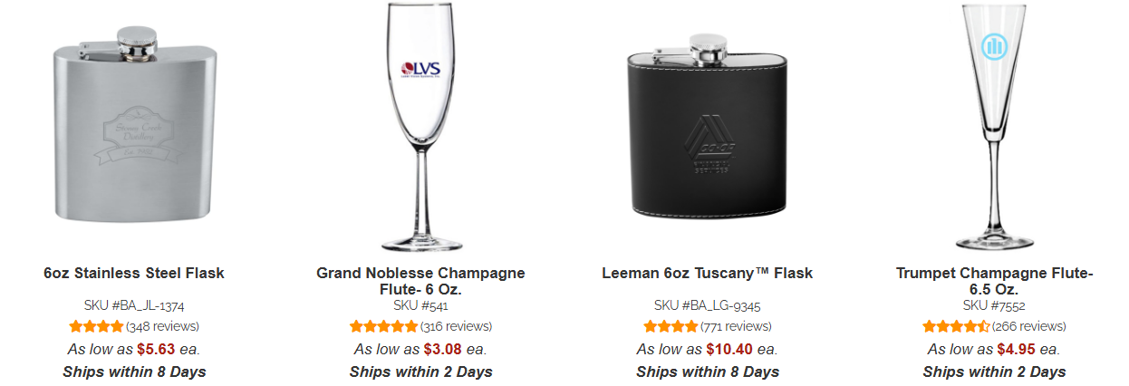 shopping steel flask and champange glass