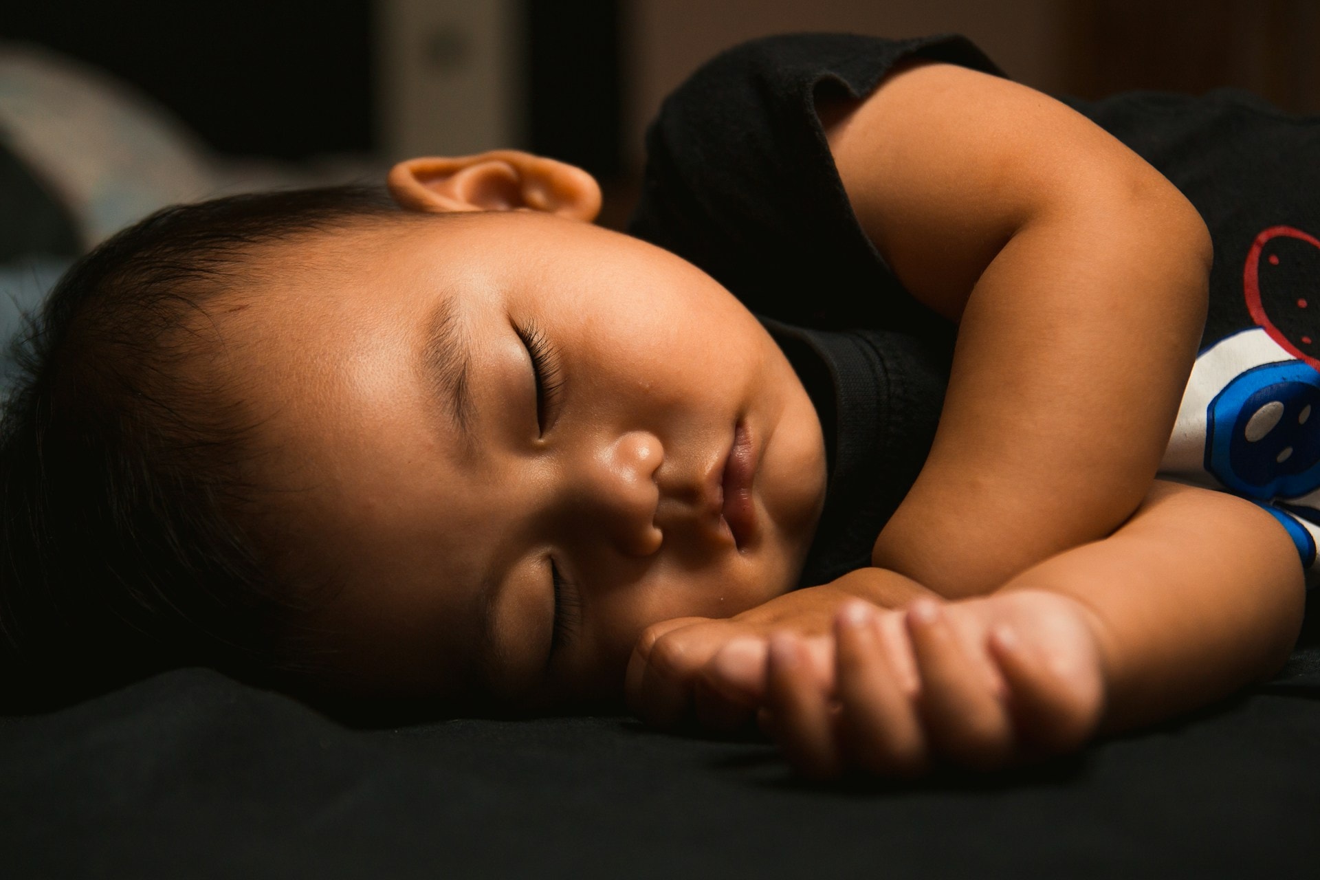 A baby sleeping.