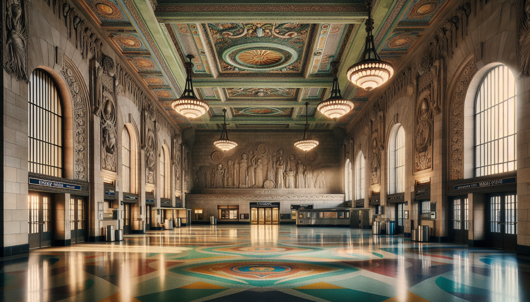 Elegant Art Deco architecture at Newark Train Station