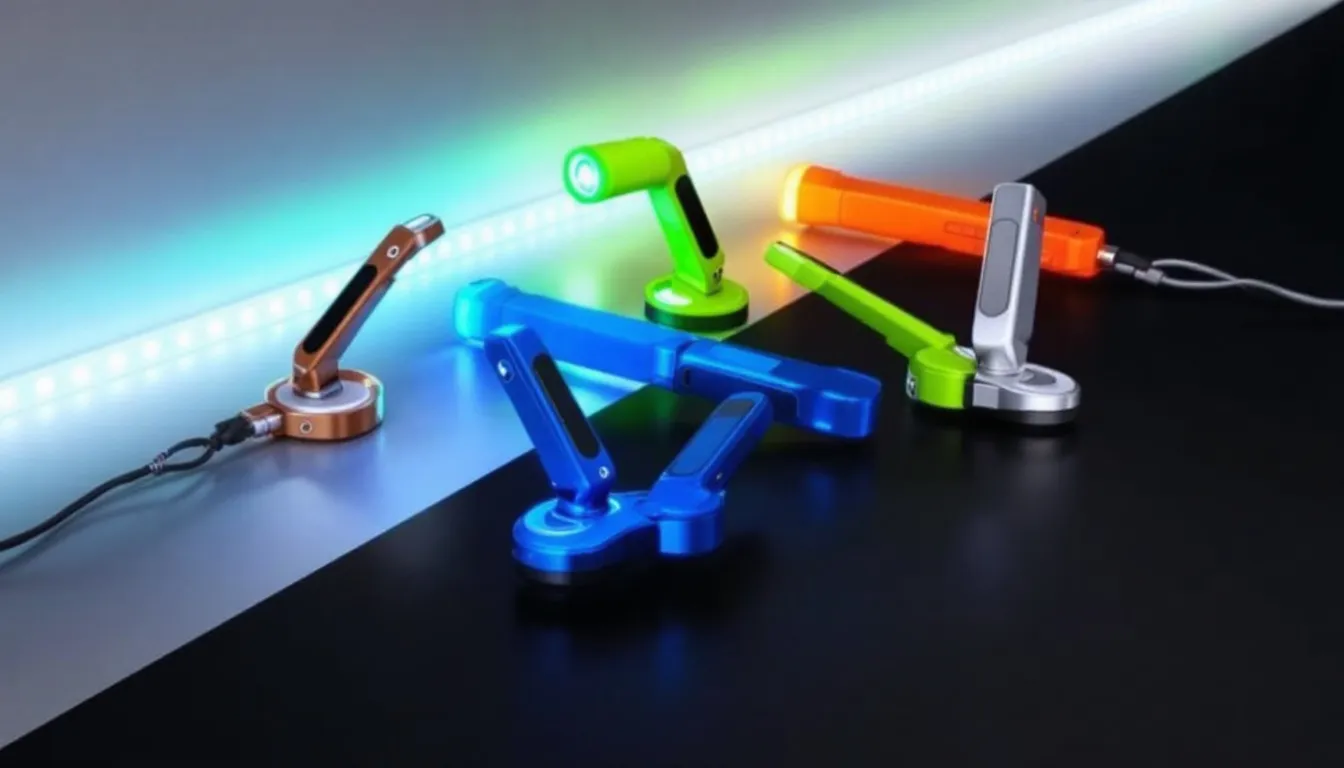 A collection of leading flashlight clips for 2025 displayed together.