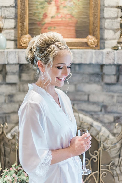 A wedding preparation scene capturing the excitement of getting ready.