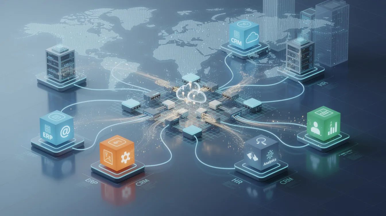 L'immagine rappresenta una rete di sistemi digitali interconnessi, evidenziando i flussi di dati tra diverse piattaforme aziendali, come SAP e Jaggaer, utilizzate per la gestione e la qualifica dei fornitori. Questa configurazione permette un monitoraggio in tempo reale della qualità e delle prestazioni, migliorando la competitività e il controllo delle forniture nel mercato.