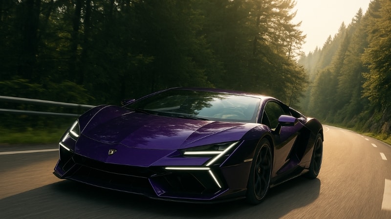A Lamborghini wrapped in super gloss crystal vinyl wrap