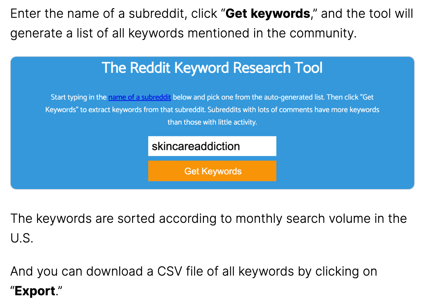 Keyworddit instructions