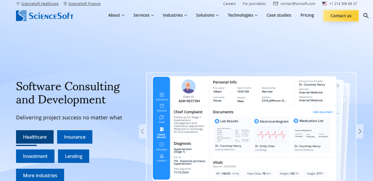 ScienceSoft penetration testing homepage