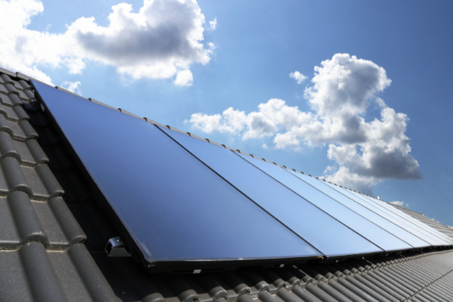 A solar thermal system installed on a roof