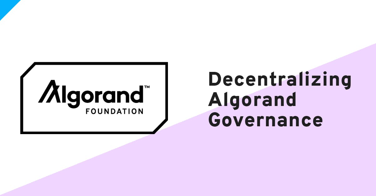 Algorand rewards Governance not Consensus 