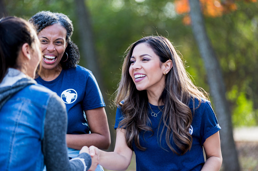 Enthusiastic volunteer - joyfully giving back.