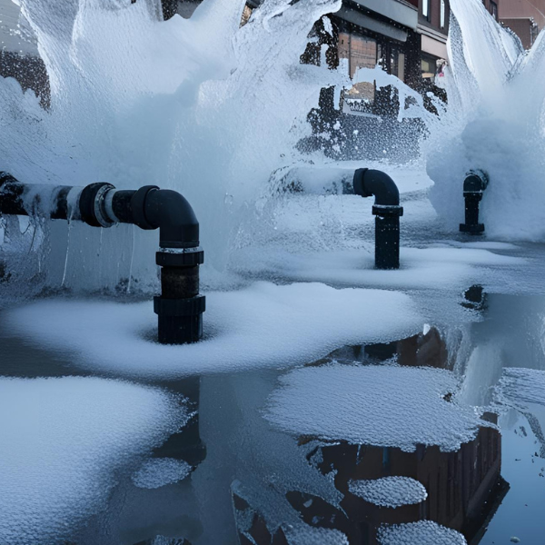 An image showing burst pipes due to freezing temperatures in Phoenix.