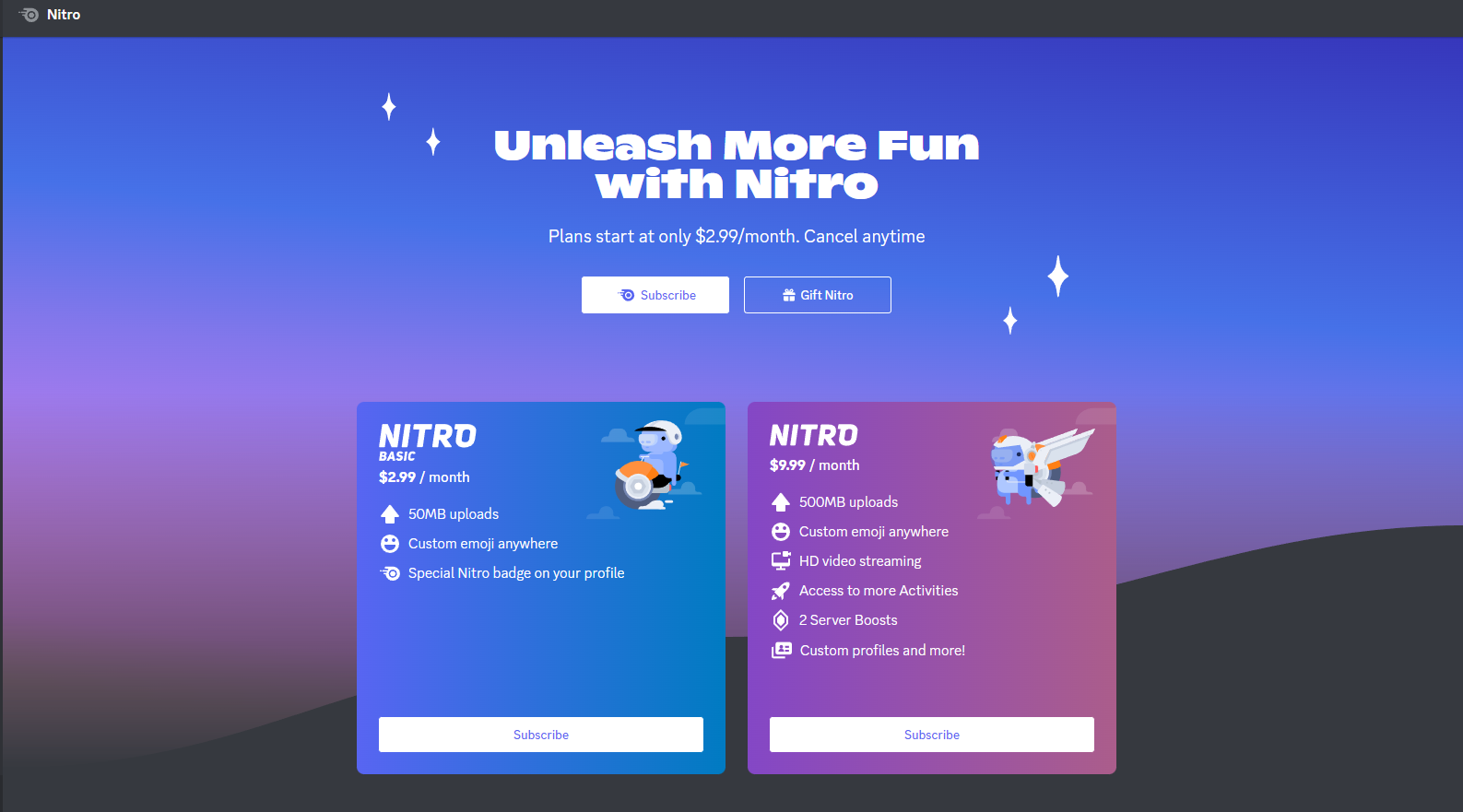 Discord Nitro Plans