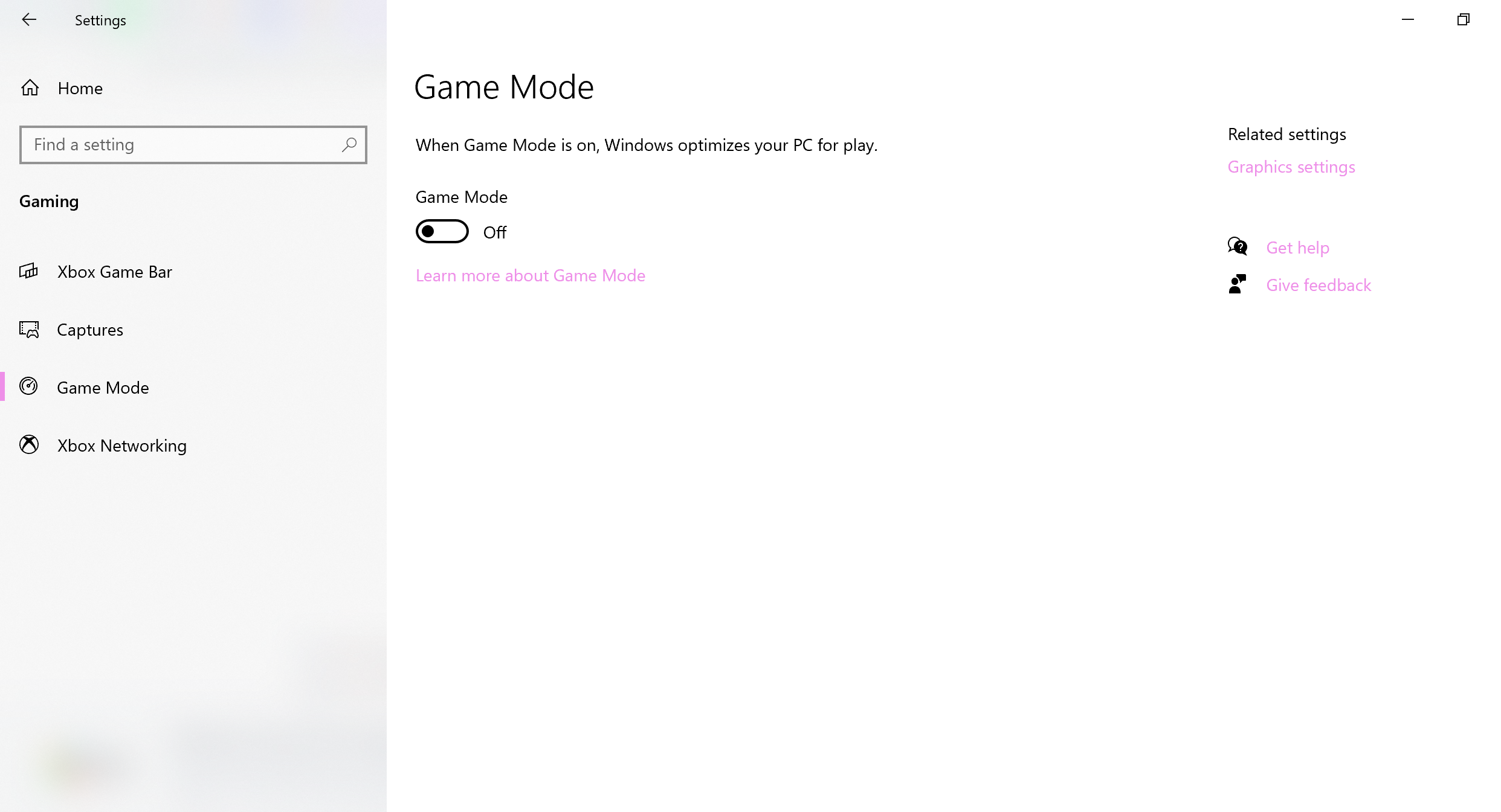 How to enable game mode