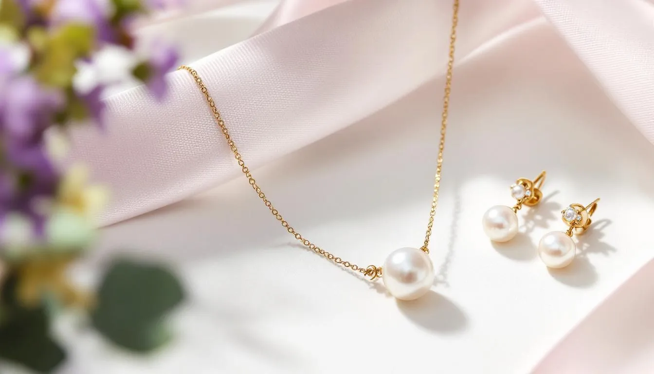 The image showcases a variety of June birthstone jewellery, featuring elegant pieces made with pearls and moonstones, perfect for celebrating June birthdays. Each piece, including rings, necklaces, and earrings, highlights the beauty and sentimentality of these organic gems, making them ideal gifts for loved ones.