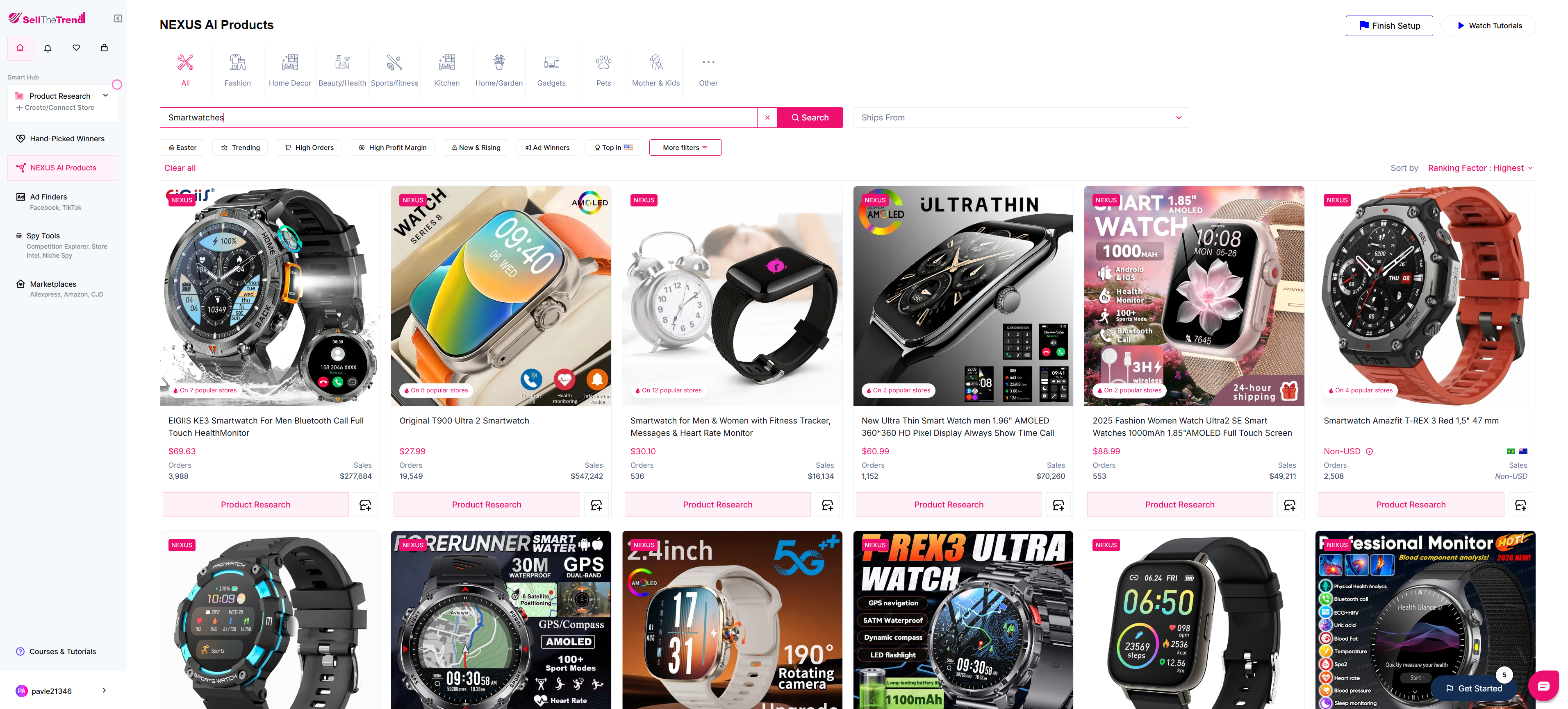 using sell the trend services to sell smartwatches