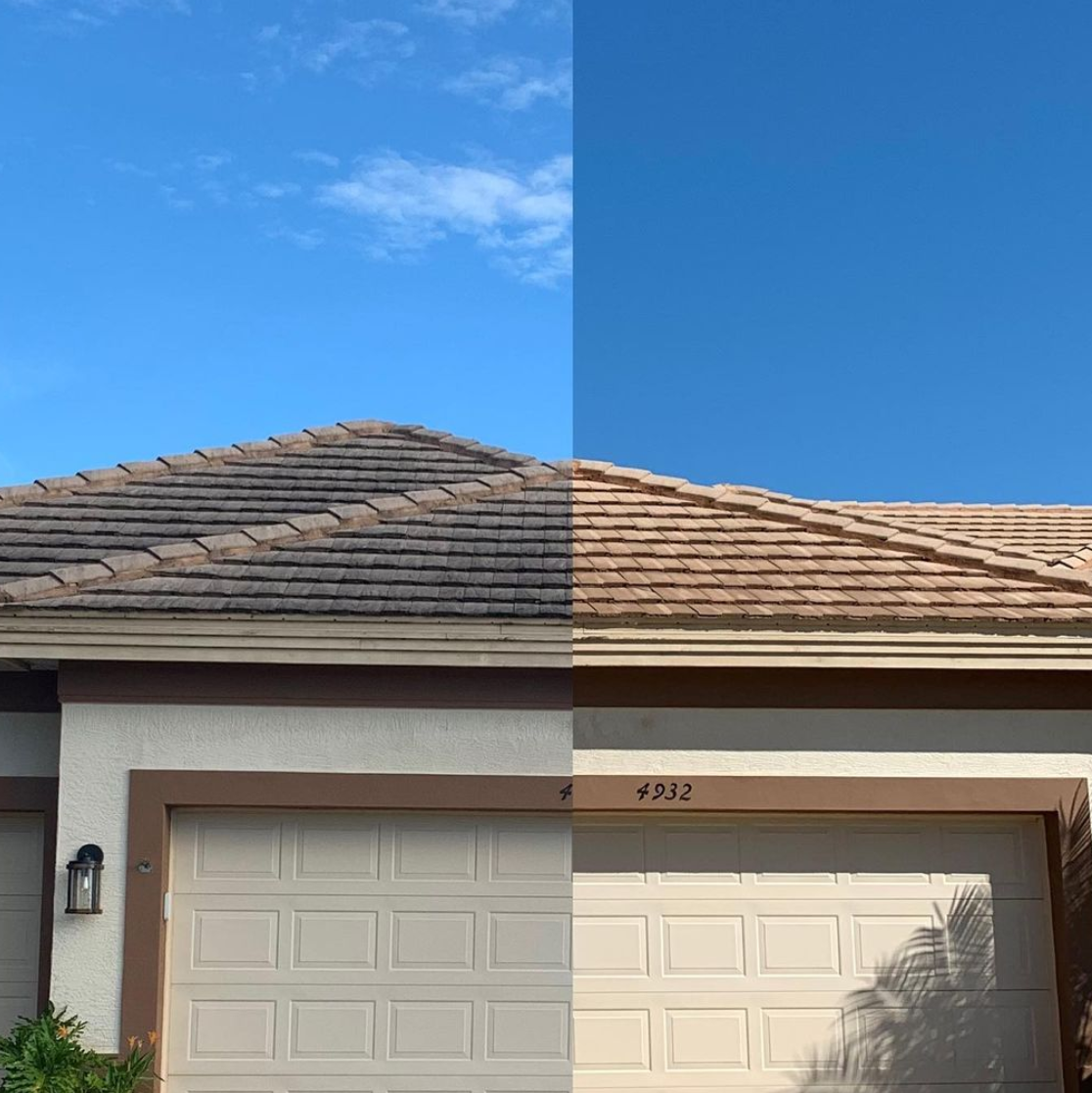 Before and After House Washing 