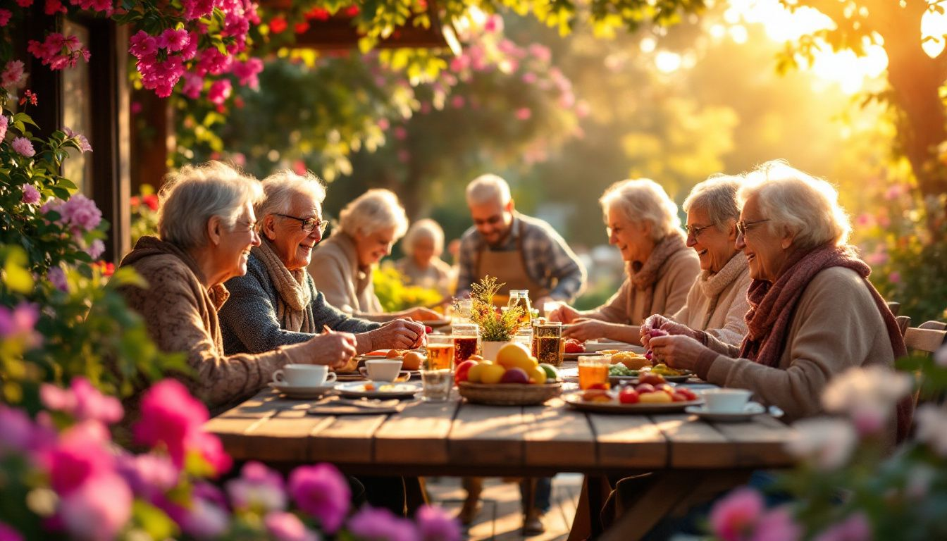 A group of older adults engaging in a community activity.