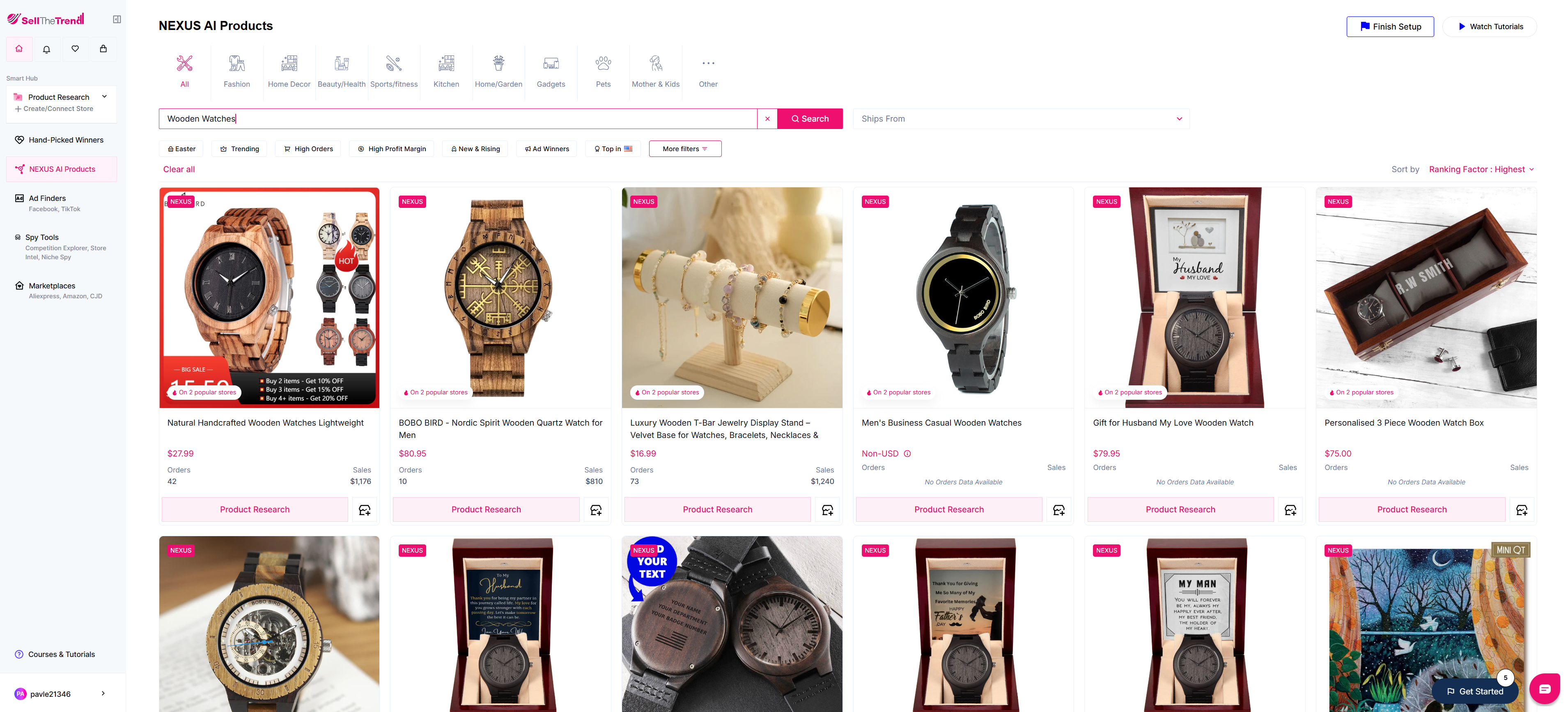 using sell the trend nexus ai for watch dropshipping in the eco-friendly category