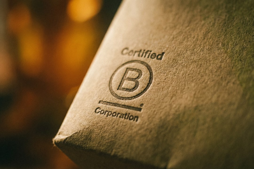 b corp logo on paper