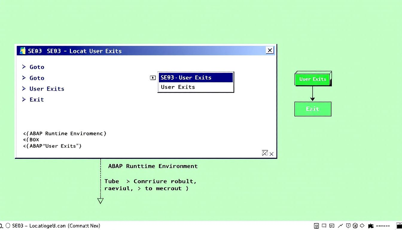 A screenshot of the SE93 transaction in SAP for locating user exits.