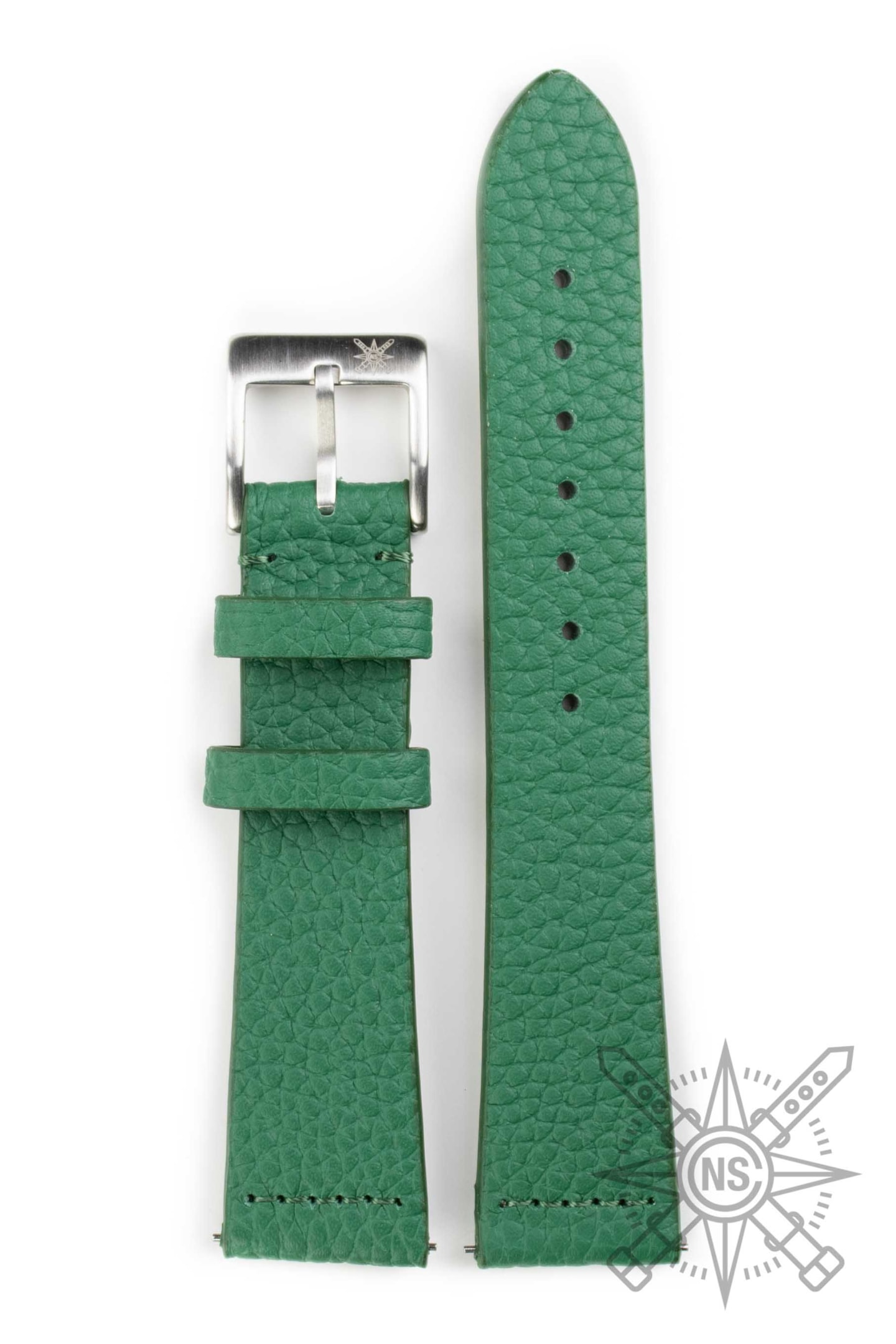 An artistic representation of different watch strap materials including pebble-grain texture.