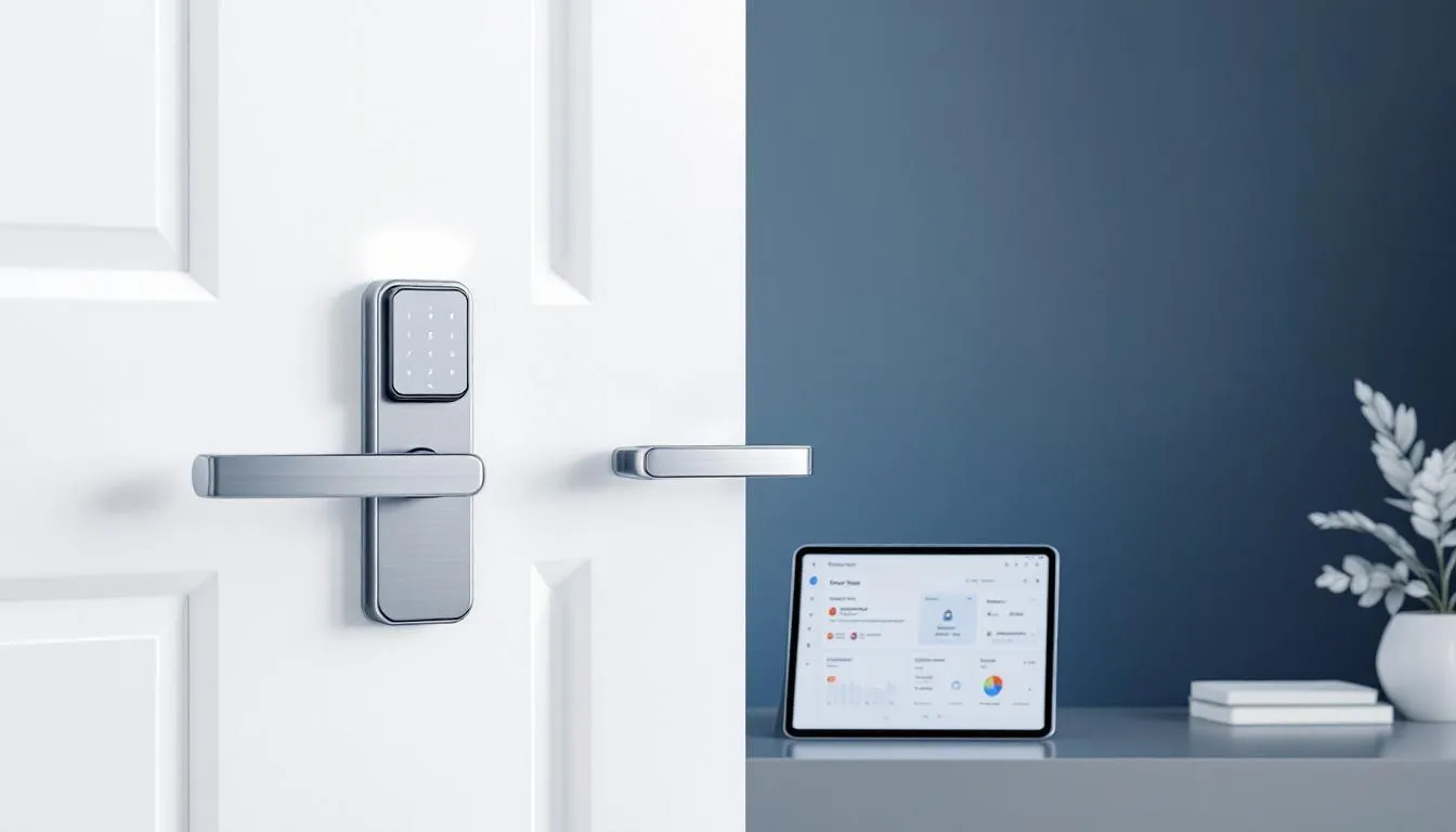 Customization options available for business security systems, including smart locks.