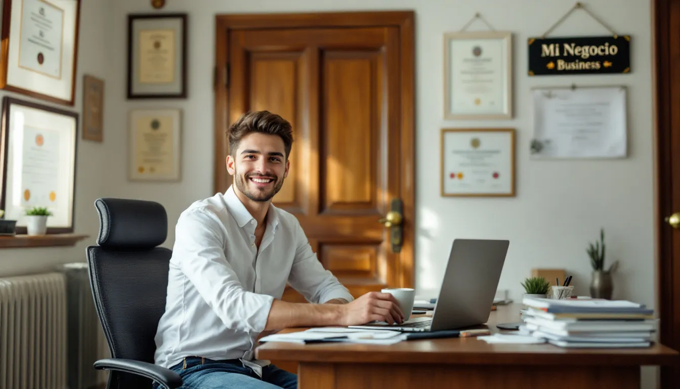 Una persona trabajando en su propio negocio después de tener un título universitario.