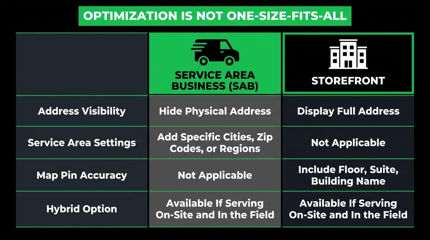 Service Area Businesses vs. Storefronts: Optimization Is Not One-Size-Fits-All