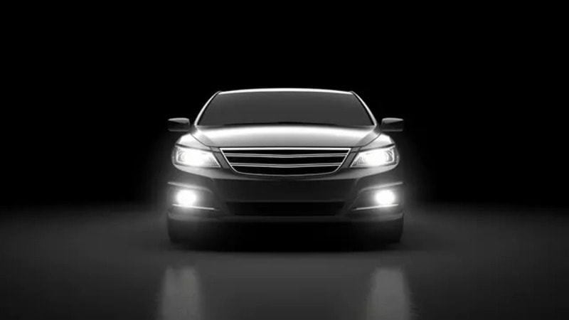 Properly installed headlights shining bright and even
