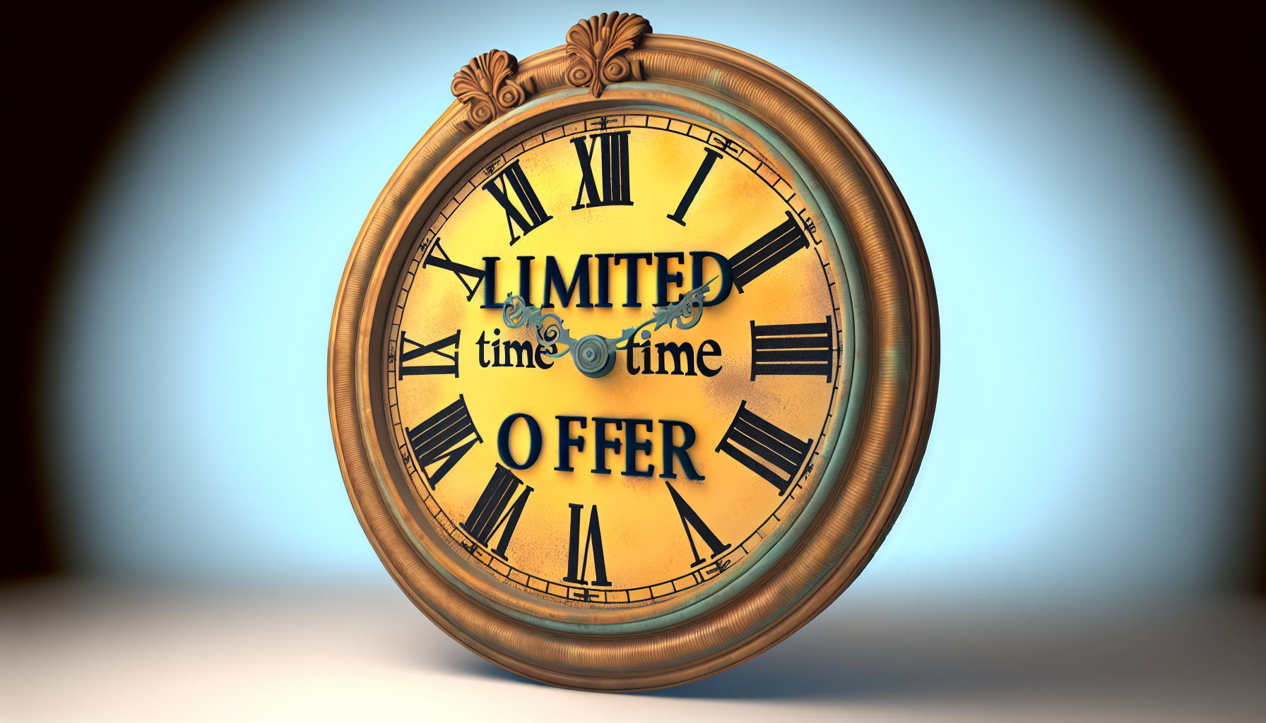 Creating a Sense of Urgency: An image of a clock with words 'Limited Time Offer' to illustrate the concept of urgency in marketing.