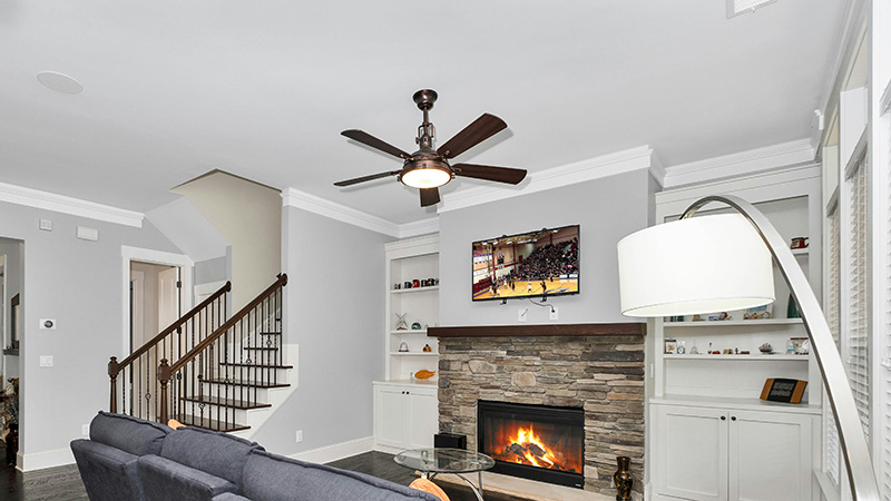 LED integrated Ceiling Fan in the Living Room