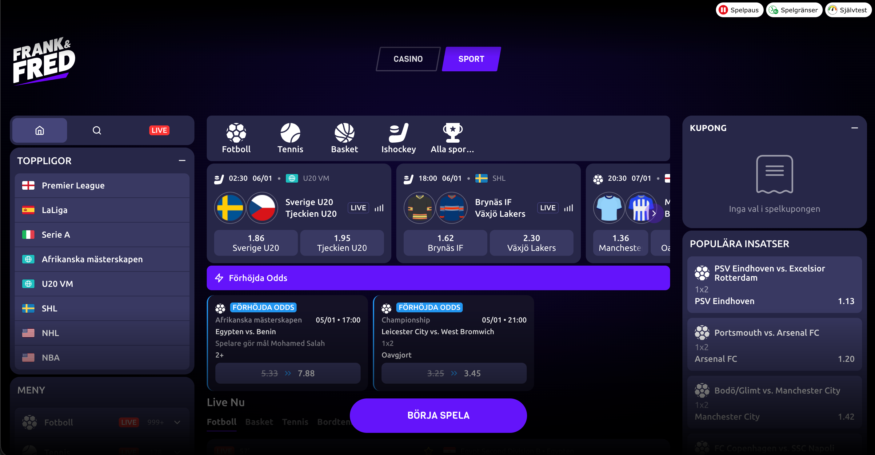 frank fred casino odds