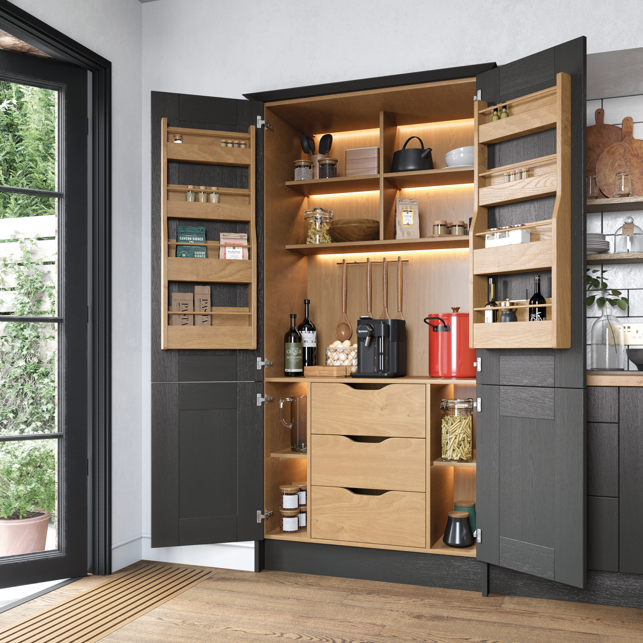 Dark grey butler's pantry