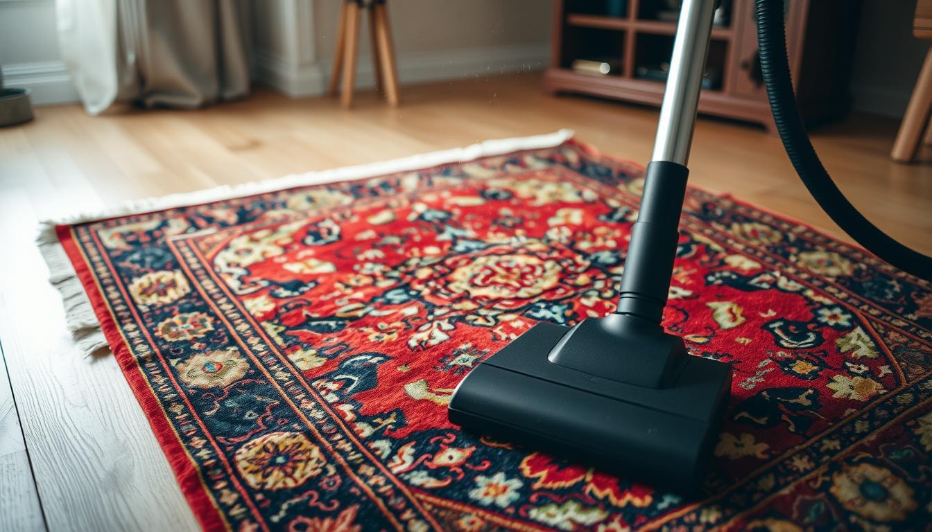 vacuuming oriental rug