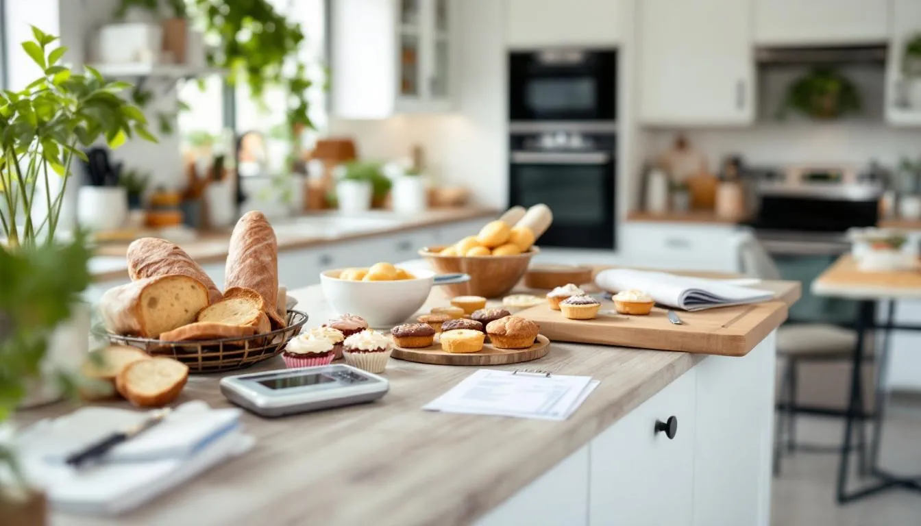 Successful home-based businesses that utilized mudra loans, featuring a blurred photo of a thriving home bakery.