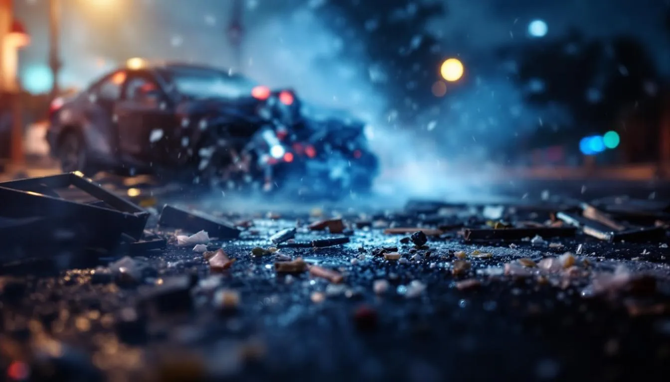 A blurred image of a car accident scene in Las Cruces, symbolizing the expertise of a Las Cruces car accident lawyer.