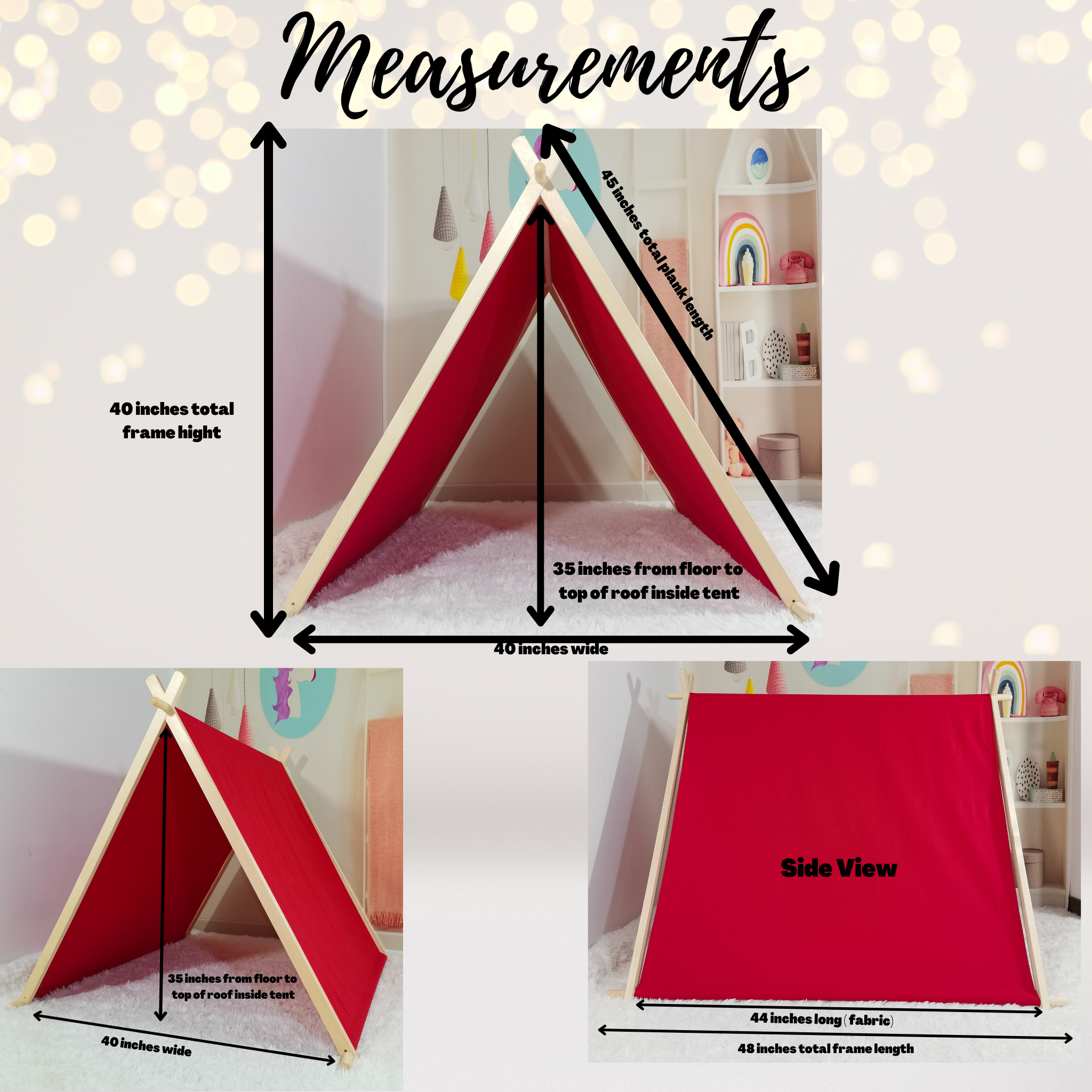 Christmas gnome sleepover tent dimensions inc