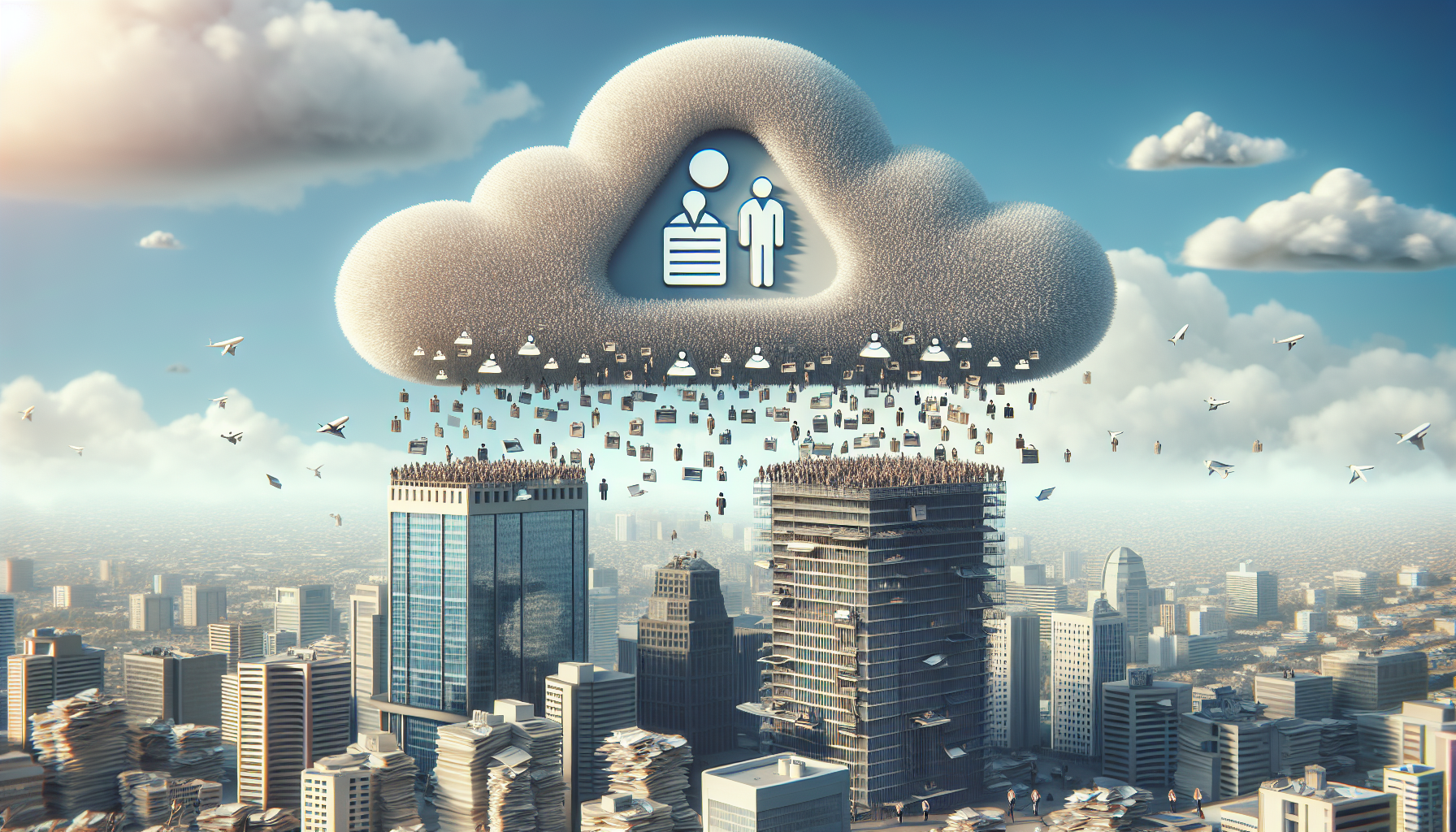 Illustration of cloud-based HR solutions