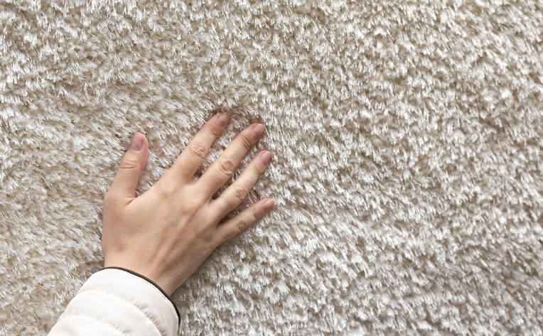 hand feeling carpet